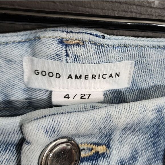 GOOD AMERICAN Good Legs Raw Edge Crop Skinny Jeans In Blue                   418 - Picture 8 of 16